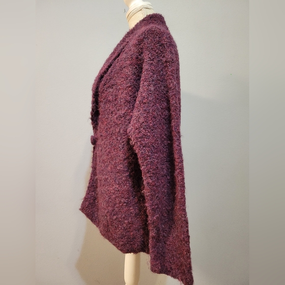Tabask handmade in Peru small purple alpaca & wool blend cardigan - Picture 6 of 11